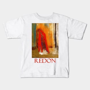 Woman in Red by Odilon Redon Kids T-Shirt